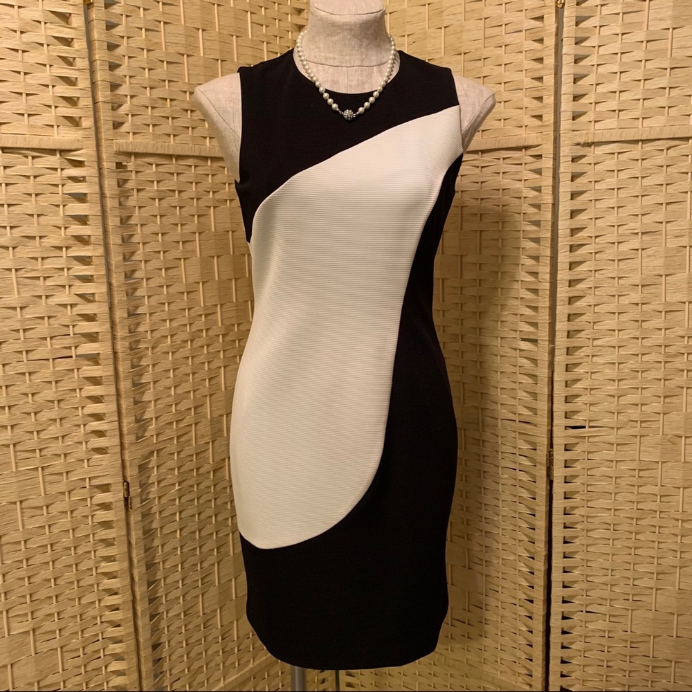 Black & white, swirl inset, dress